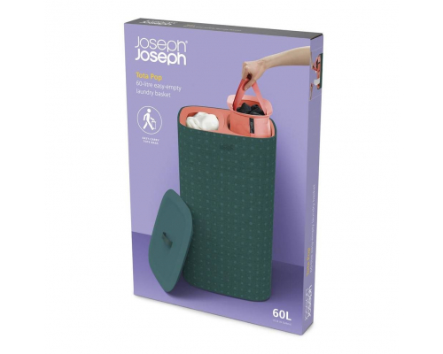 Кошик для білизни вузький, роздільний 60 л. Joseph Joseph Tota Green 50022