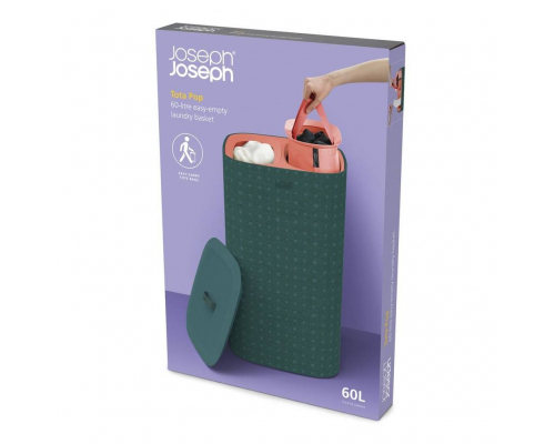 Кошик для білизни вузький, роздільний 60 л. Joseph Joseph Tota Green 50022